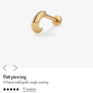 Gold Fat Patt Single Earring